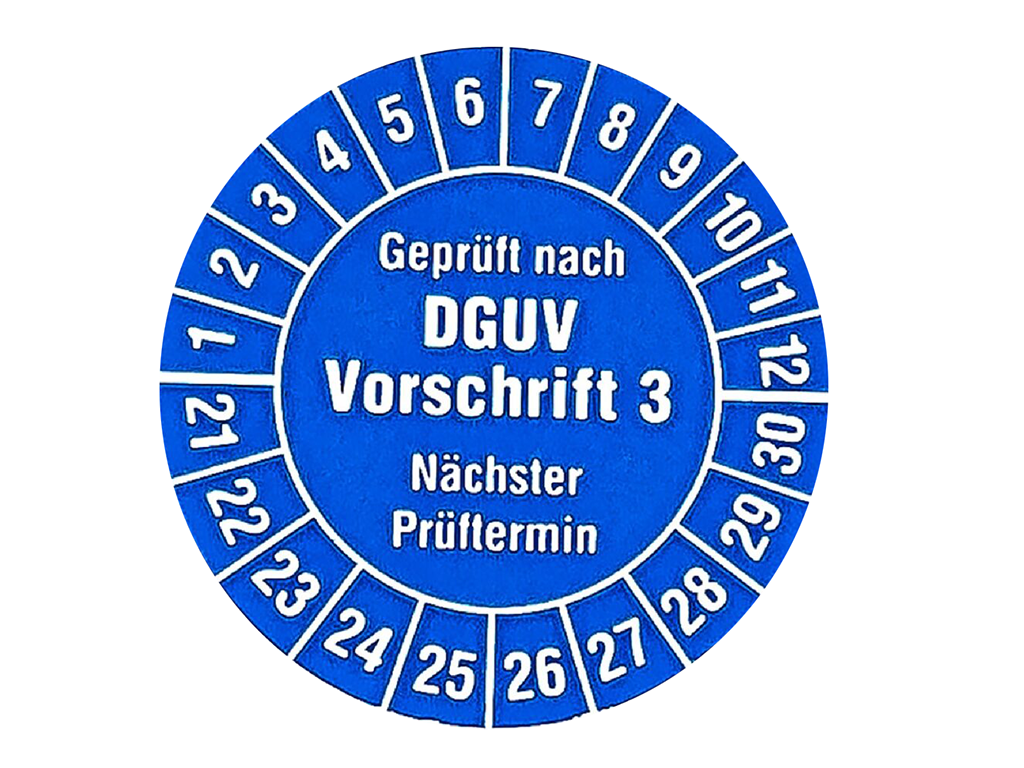Etikett Prüfsiegel Elektro DGUV V3