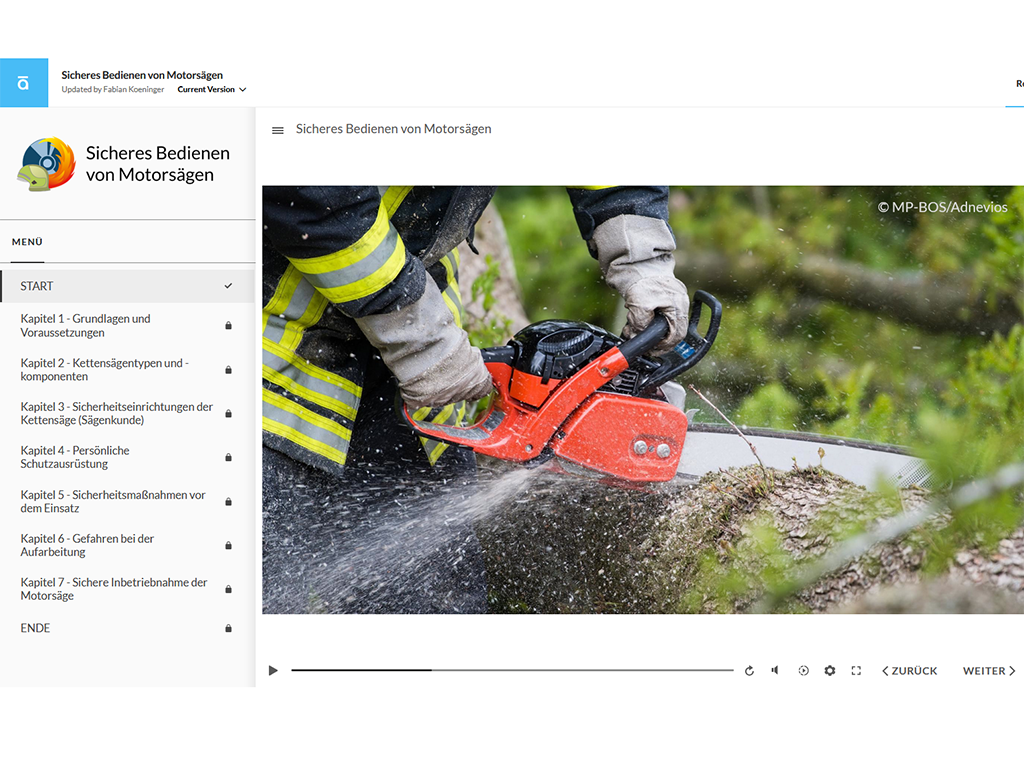 E-Learning Modul Motorsäge