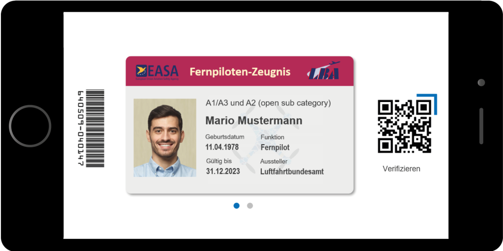BOS-ID digitales Fernpilotenzeugnis