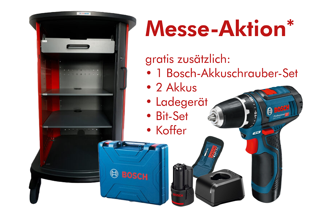 Gerätewagen „MP-BOS GW1“ + Bosch-Akkuschrauber-Set GSR 12V-15 *