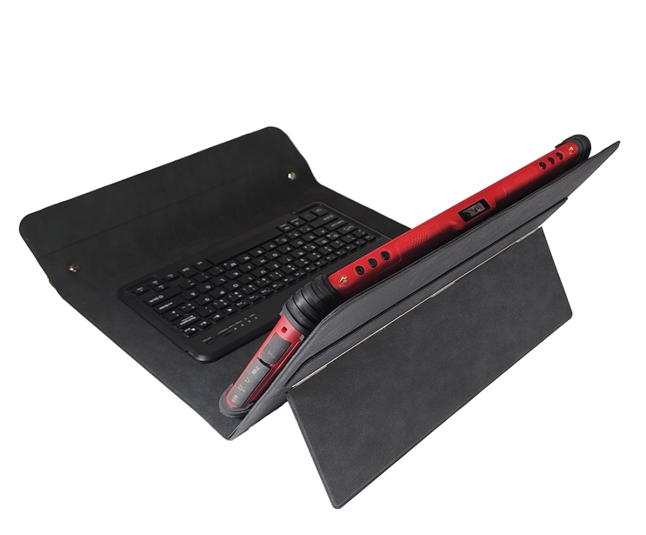 mit Aufsteller (Tablet nicht im Lieferumfang)